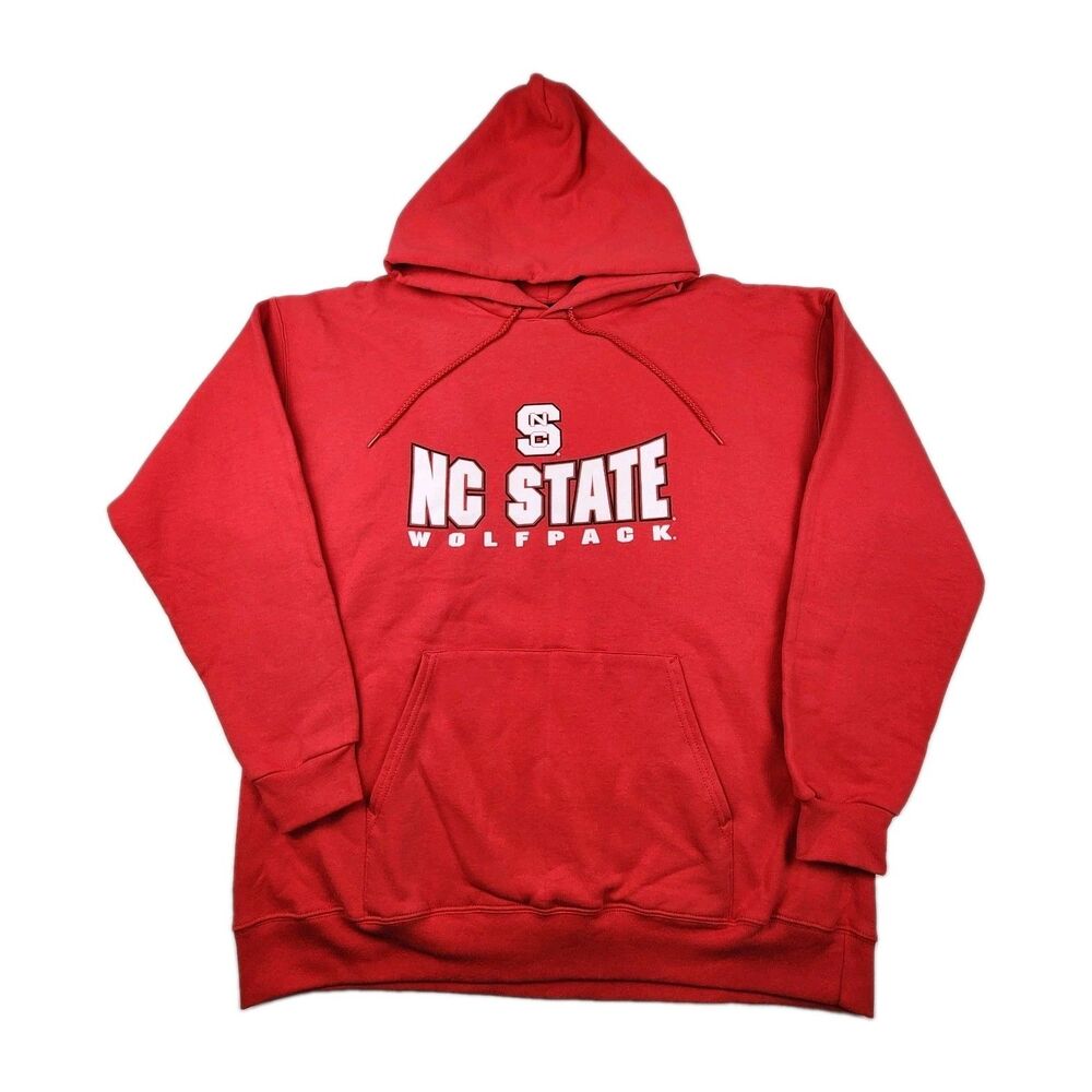 AS Sports NC State Hoodie Sweatshirt Mens Large Red Wolfpack Kangaroo College